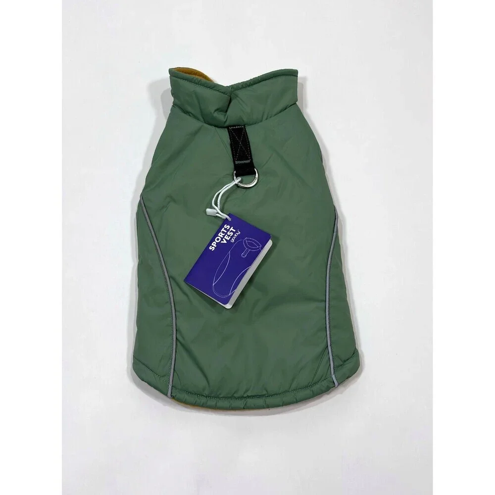 Gooby Sports Dog Vest Sage Green Fleece Lined NWT - Medium